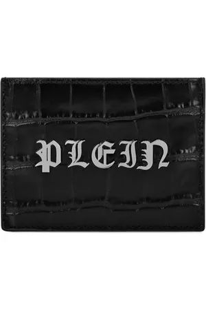 Philipp Plein Tarjetero Gothic Plein con relieve de cocodrilo