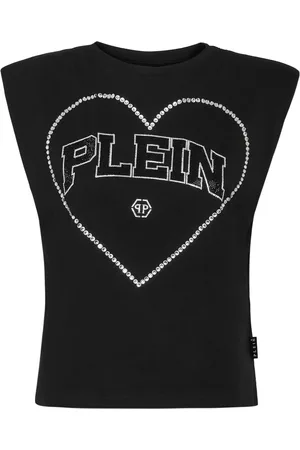 Philipp Plein Top con motivo de corazón en strass