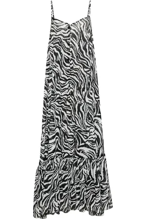 ROTATE Vestido largo con estampado de cebra de x Reina Olga