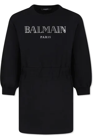 Balmain Vestido tipo sudadera con logo bordado