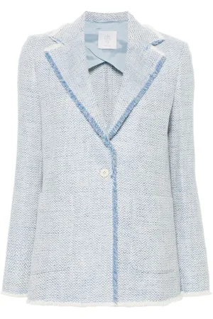 ELEVENTY Blazer con botón y flecos