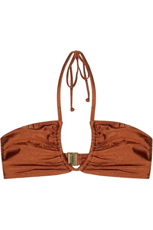 Ganni Top de bikini con hilos metalizados