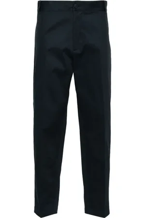 Maison Kitsuné Pantalones de algodón con logo bordado