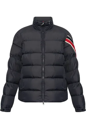 Moncler Plumífero a rayas con parche del logo