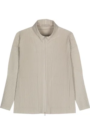 Issey Miyake Camisa con cremallera y pliegues