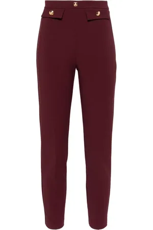 Elisabetta Franchi Pantalones rectos con remaches del logo