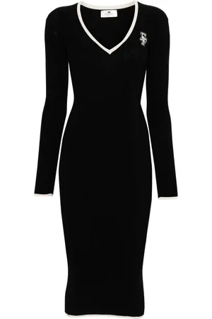 Elisabetta Franchi Vestido midi de canalé