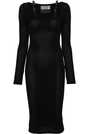 VERSACE Vestido midi con hebillas barrocas