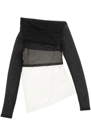 Maison Margiela Camiseta semitraslúcida con diseño asimétrico