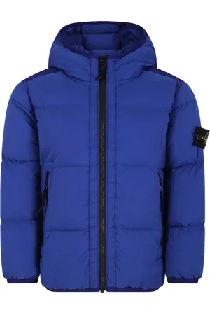 Stone Island Plumífero con capucha y parche Compass