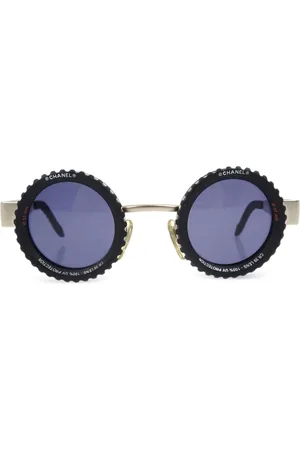 CHANEL Gafas de sol Camera Lens con montura redonda 1990-2000
