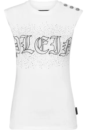 Philipp Plein Top con aplique de cristales