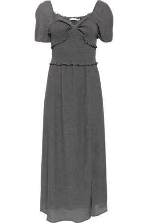 B+AB Vestido midi con detalle de volantes