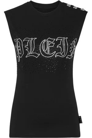 Philipp Plein Top con aplique de cristales