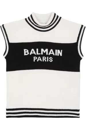 Balmain Top con logo de intarsia
