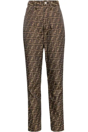 Fendi Pantalones ajustados con motivo Zucca 1990-2000