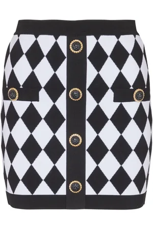 Balmain Minifalda motivo de rombos