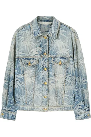 Palm Angels Chaqueta vaquera con palmera estampada