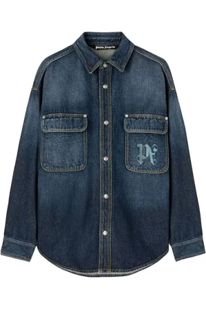 Palm Angels Camisa vaquera con logo estampado