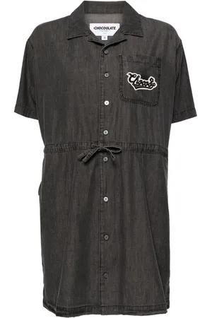 Chocoolate Vestido camisero con aplique del logo