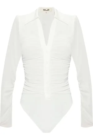 Diane von Furstenberg Body fruncido con cuello en V