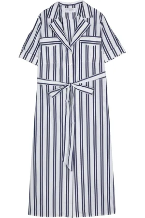 Evi Grintela Vestido camisero largo a rayas