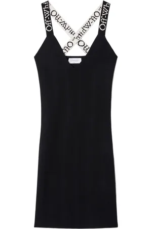 OFF-WHITE Vestido corto con logo en jacquard