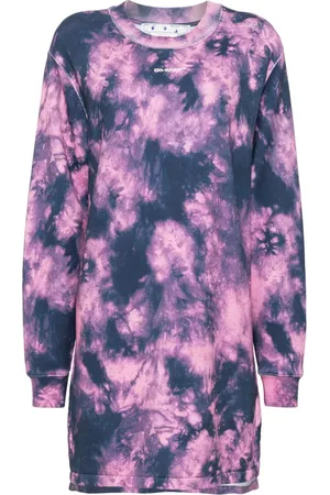 OFF-WHITE Vestido tipo sudadera Arrows con diseño tie-dye
