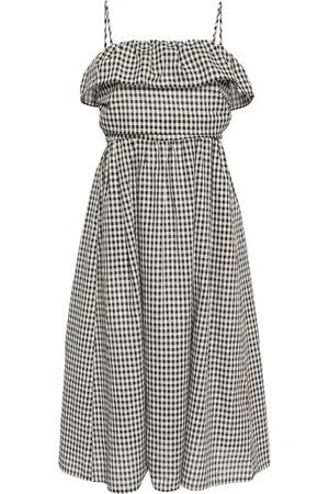 B+AB Vestido midi a cuadros