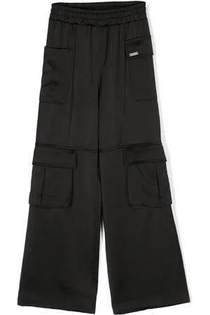 MONNALISA Pantalones cargo de satén con cinturilla elástica