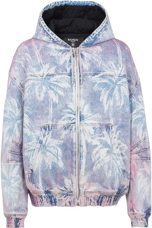 Balmain Chaqueta bomber vaquera estampada