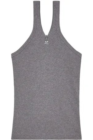 Courrèges Top con logo bordado