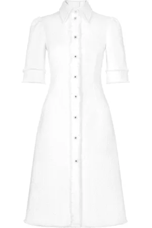 Dolce & Gabbana Vestido camisero midi de tweed