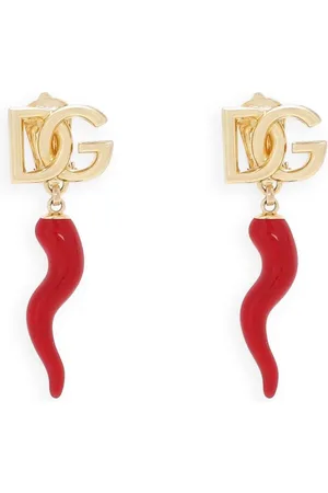 Dolce & Gabbana Pendientes de clip con colgante DG