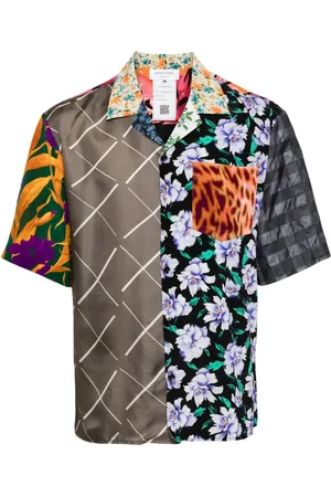 Marine Serre Camisa Regenerated con diseño colour block
