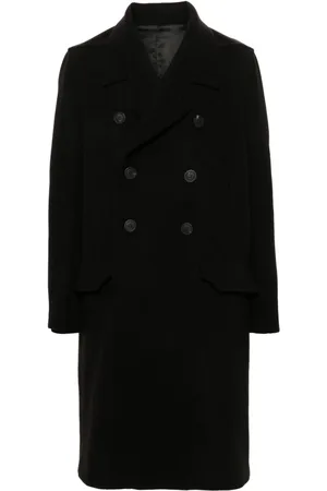 Rick Owens Abrigo largo Officer con doble botonadura