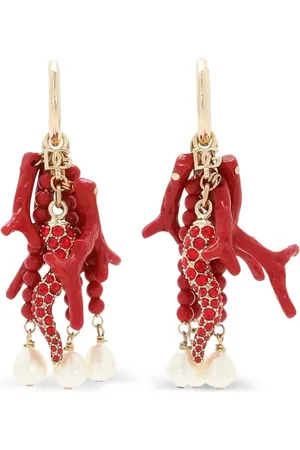 Dolce & Gabbana Aros con colgante de coral