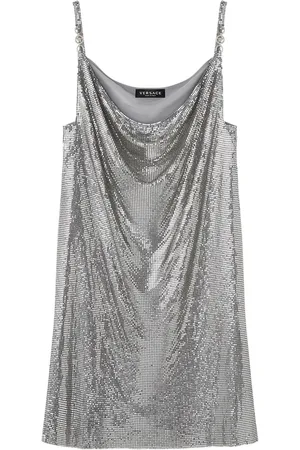 VERSACE Vestido corto con cuello desbocado