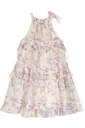 ZIMMERMANN Vestido con capas escalonadas y motivo floral