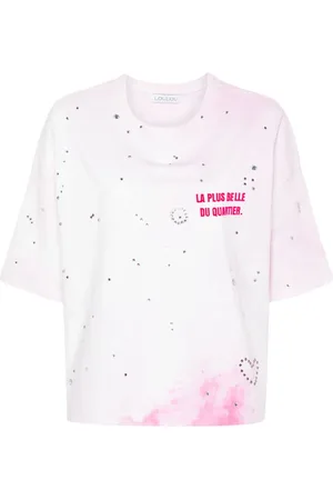 LOULOU Camiseta con detalles de cristales