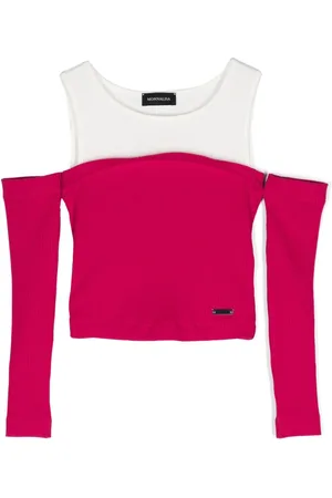 MONNALISA Top con diseño de hombro descubierto