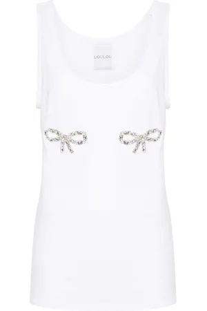 LOULOU Top con lazos de cristal