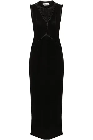 Jil Sander Vestido largo con cuello redondo