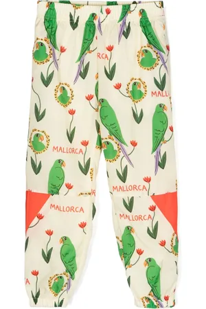 Mini Rodini Pantalones de chándal Parrots fruncidos