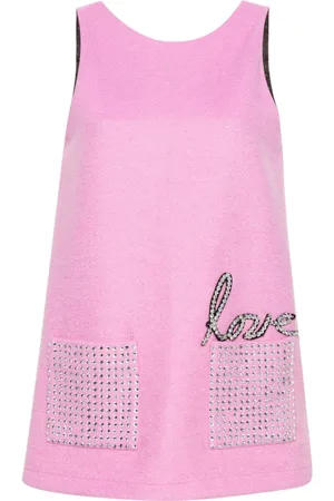 LOULOU Vestido corto con apliques de strass