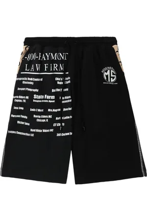 Marine Serre Pantalones cortos de deporte con texto estampado