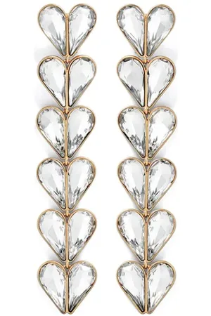 AREA Pendientes Heart Drop con cristales