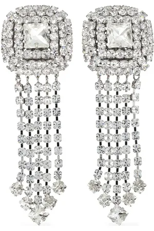 Alessandra Rich Pendientes con detalles de cristales