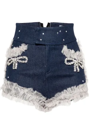 LOULOU Pantalones vaqueros cortos con volantes