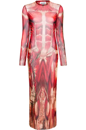 Jean Paul Gaultier Vestido largo con estampado Écorché